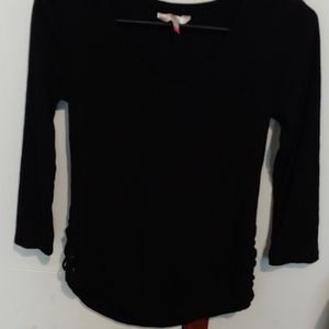Plain black top with ties on both sides